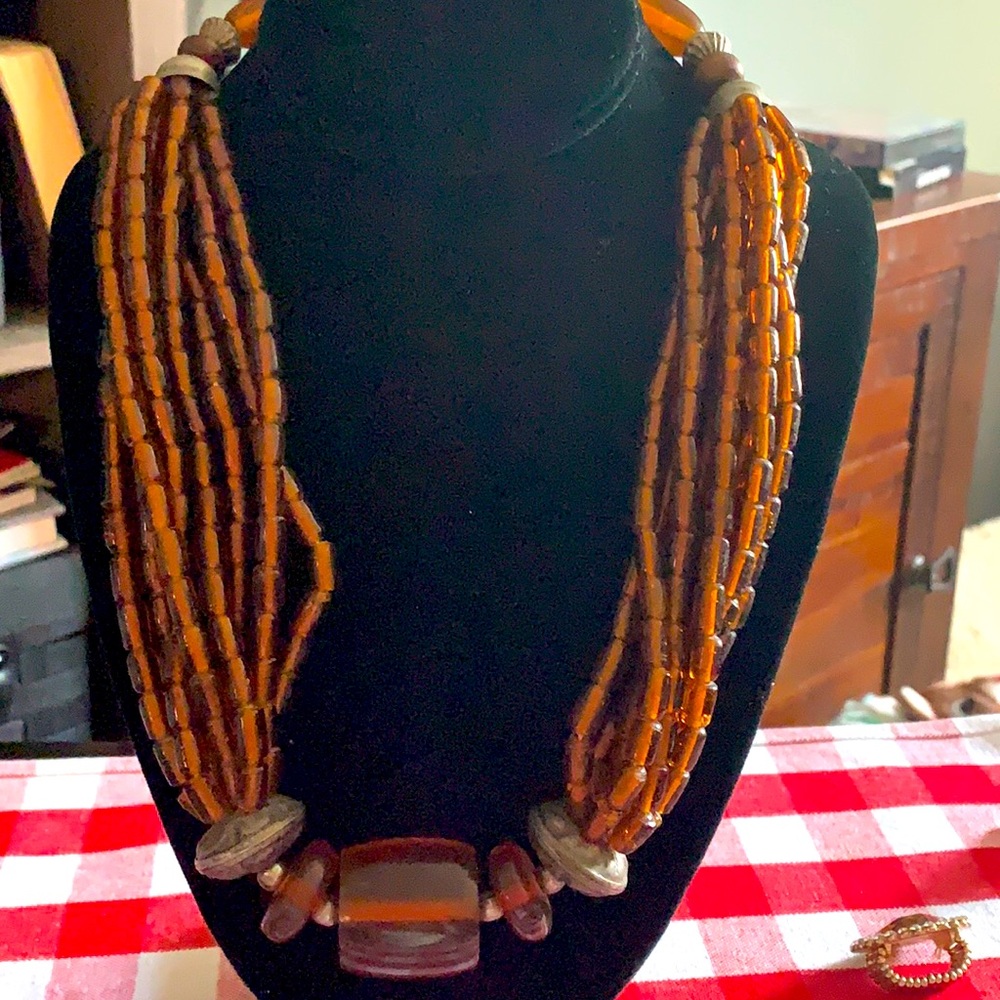 Costume Jewerly Necklace Caramel Color